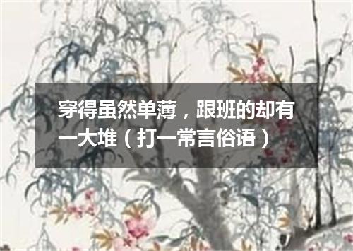穿得虽然单薄，跟班的却有一大堆（打一常言俗语）