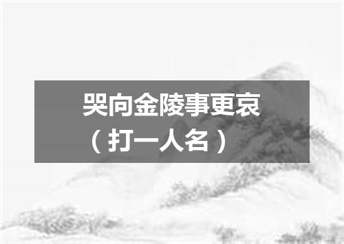哭向金陵事更哀（打一人名）