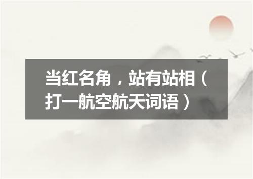 当红名角，站有站相（打一航空航天词语）