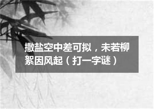 撒盐空中差可拟，未若柳絮因风起（打一字谜）