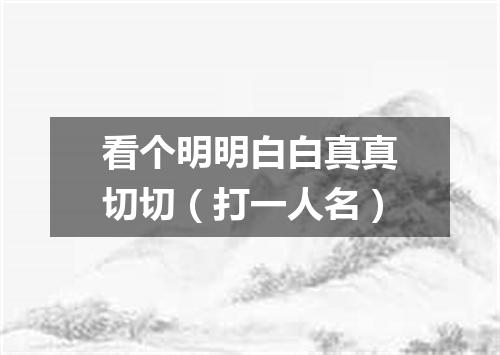 看个明明白白真真切切（打一人名）