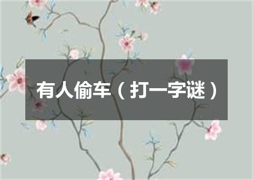有人偷车（打一字谜）