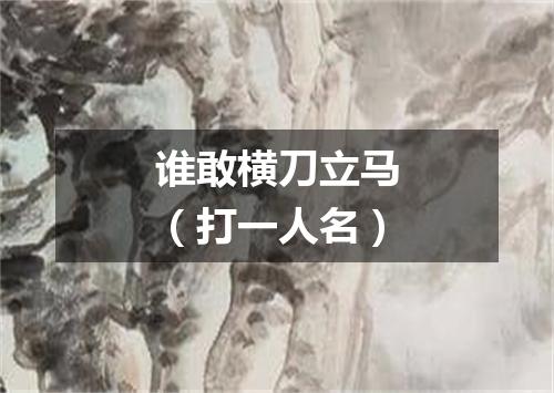 谁敢横刀立马（打一人名）