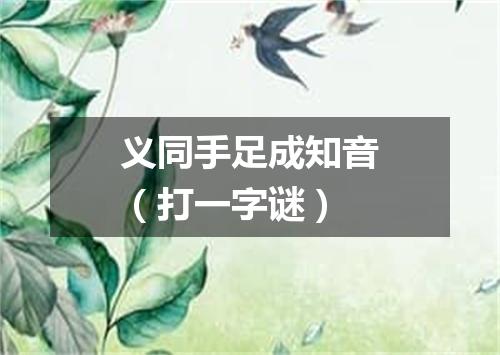 义同手足成知音（打一字谜）