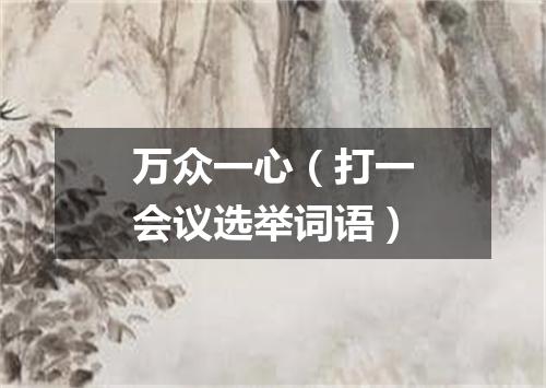 万众一心（打一会议选举词语）