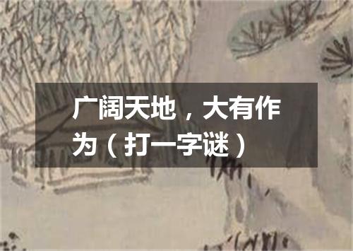 广阔天地，大有作为（打一字谜）