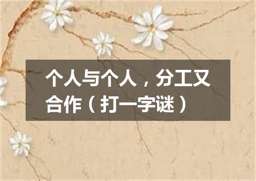 个人与个人，分工又合作（打一字谜）