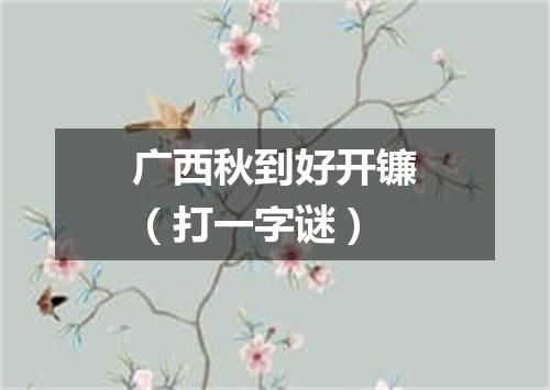 广西秋到好开镰（打一字谜）