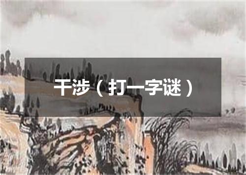 干涉（打一字谜）