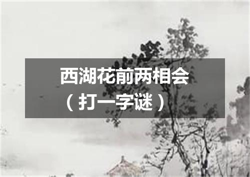 西湖花前两相会（打一字谜）
