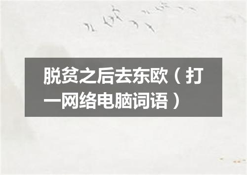 脱贫之后去东欧（打一网络电脑词语）