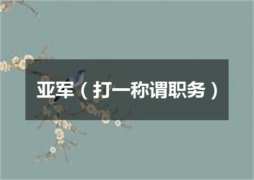 亚军（打一称谓职务）