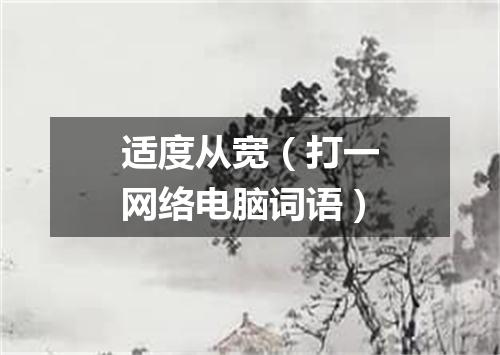 适度从宽（打一网络电脑词语）