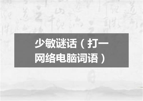 少敏谜话（打一网络电脑词语）