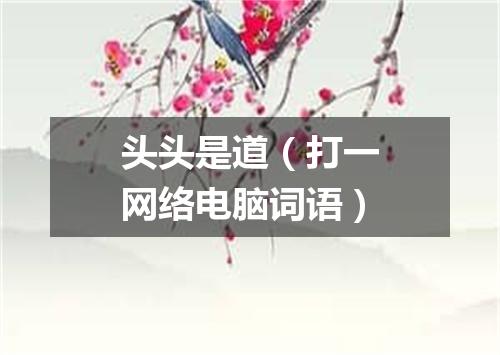 头头是道（打一网络电脑词语）
