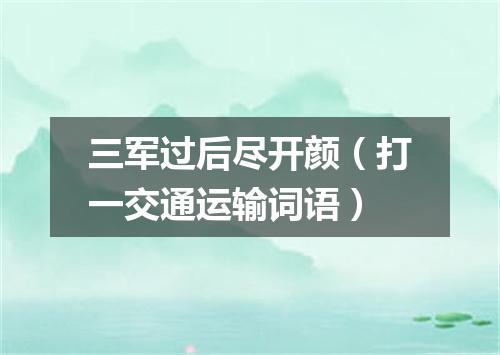 三军过后尽开颜（打一交通运输词语）