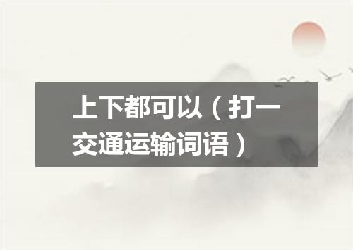 上下都可以（打一交通运输词语）