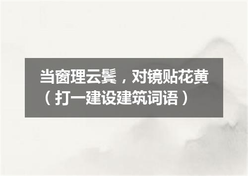 当窗理云鬓，对镜贴花黄（打一建设建筑词语）