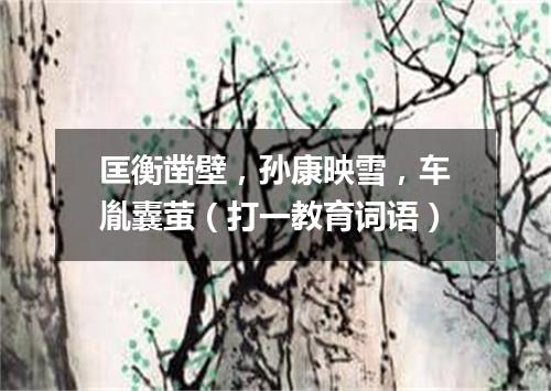 匡衡凿壁，孙康映雪，车胤囊萤（打一教育词语）