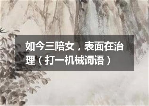 如今三陪女，表面在治理（打一机械词语）
