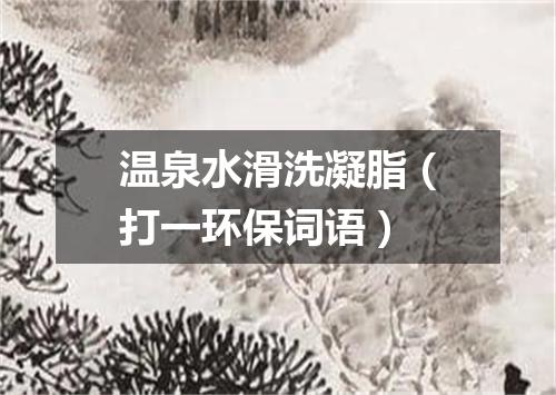 温泉水滑洗凝脂（打一环保词语）