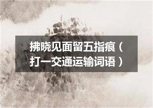 拂晓见面留五指痕（打一交通运输词语）