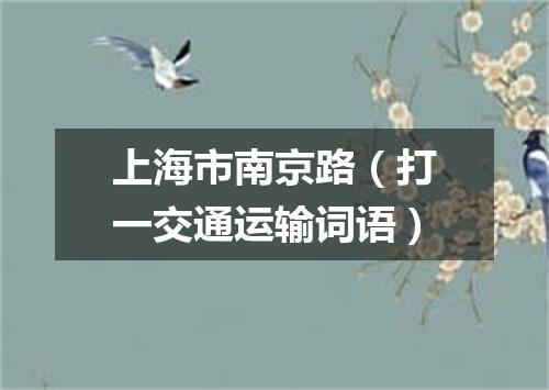 上海市南京路（打一交通运输词语）
