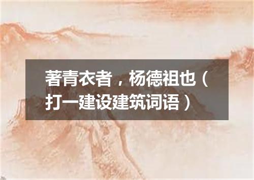 著青衣者，杨德祖也（打一建设建筑词语）