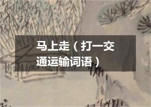 马上走（打一交通运输词语）