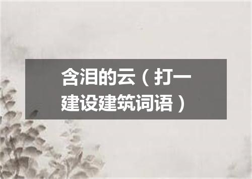 含泪的云（打一建设建筑词语）