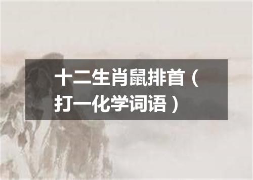 十二生肖鼠排首（打一化学词语）