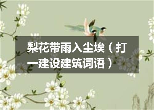 梨花带雨入尘埃（打一建设建筑词语）