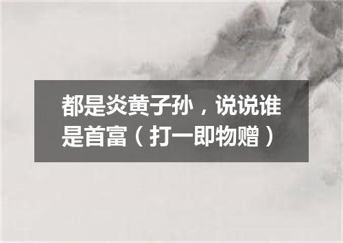 都是炎黄子孙，说说谁是首富（打一即物赠）