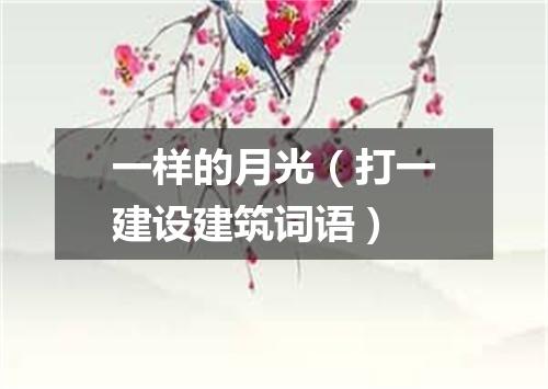 一样的月光（打一建设建筑词语）