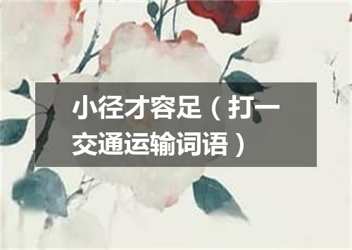 小径才容足（打一交通运输词语）