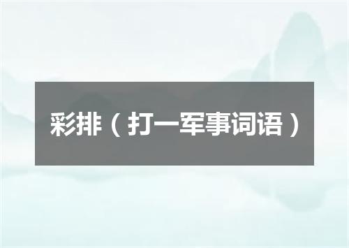 彩排（打一军事词语）