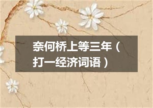 奈何桥上等三年（打一经济词语）
