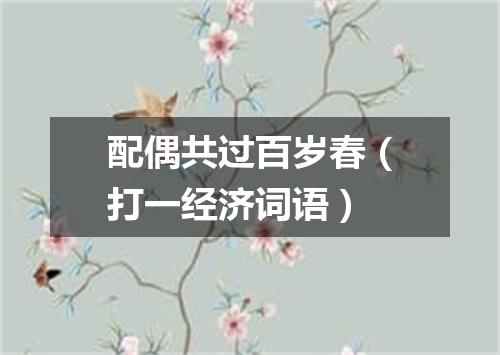 配偶共过百岁春（打一经济词语）