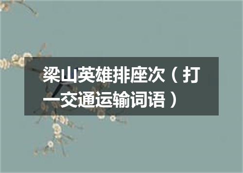 梁山英雄排座次（打一交通运输词语）