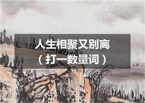 人生相聚又别离（打一数量词）