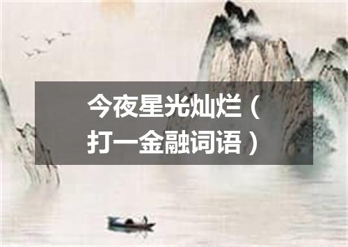 今夜星光灿烂（打一金融词语）