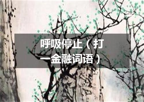 呼吸停止（打一金融词语）