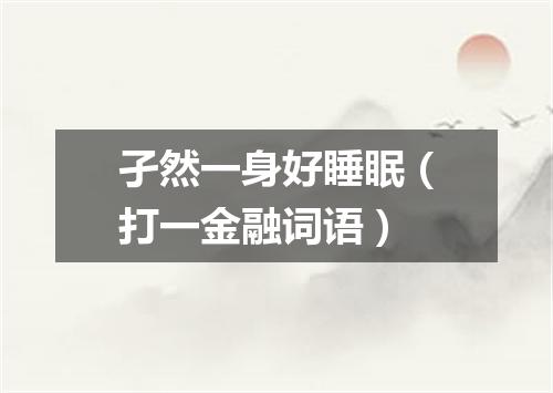 孑然一身好睡眠（打一金融词语）