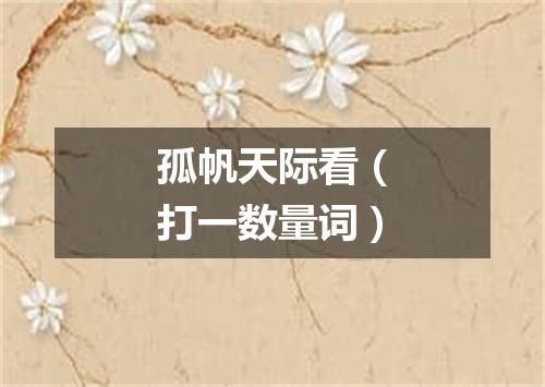 孤帆天际看（打一数量词）