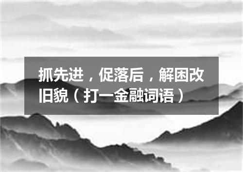 抓先进，促落后，解困改旧貌（打一金融词语）