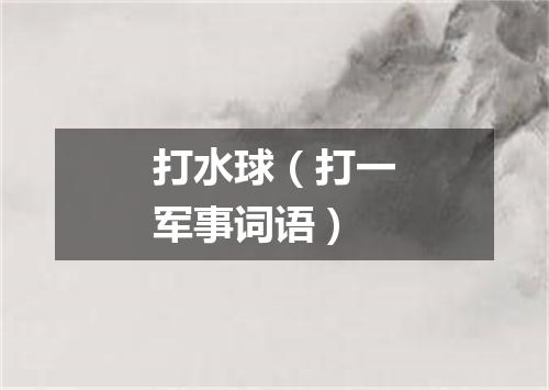 打水球（打一军事词语）
