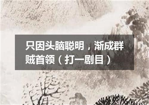 只因头脑聪明，渐成群贼首领（打一剧目）