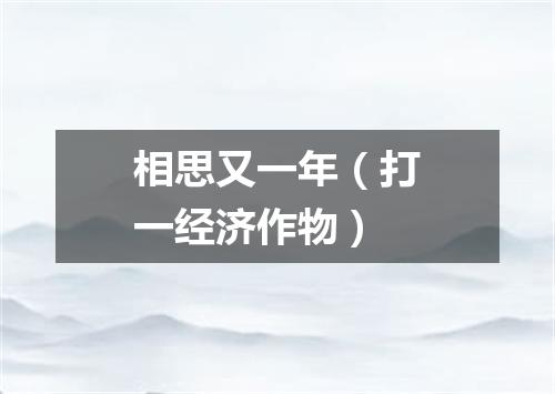 相思又一年（打一经济作物）