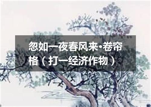 忽如一夜春风来·卷帘格（打一经济作物）