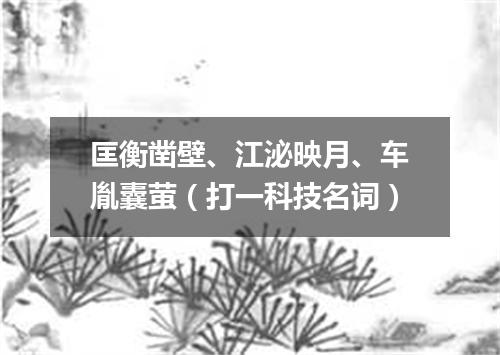 匡衡凿壁、江泌映月、车胤囊萤（打一科技名词）